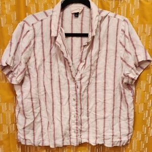 Women's crop button-down blouse